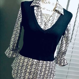 Bebe mock layer sweater